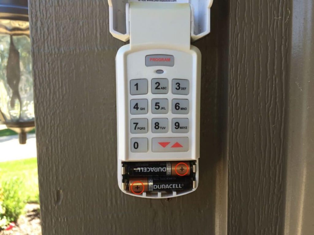 garage door keypad in VA